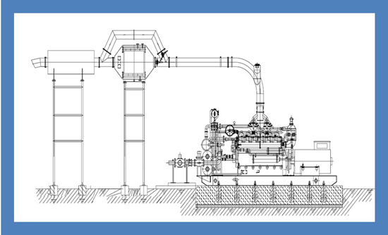 H型鳍片管余热锅炉/1000KW发电机组余热锅炉